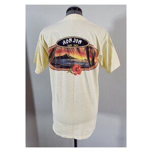 VTG Ron Jon Surf Shop Sz S Yellow Hawaii Hibiscus Graphic Cotton Tee Shirt